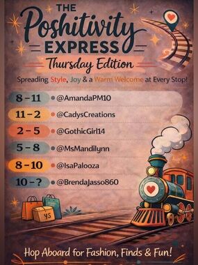 Come join the Poshitivity Express 🚂 Share Show Train on Thursday! ❤️